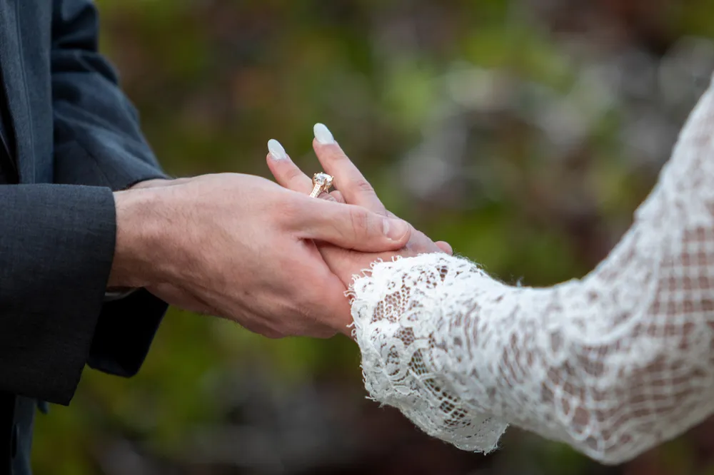 Lake Tahoe mountain wedding couple portrait